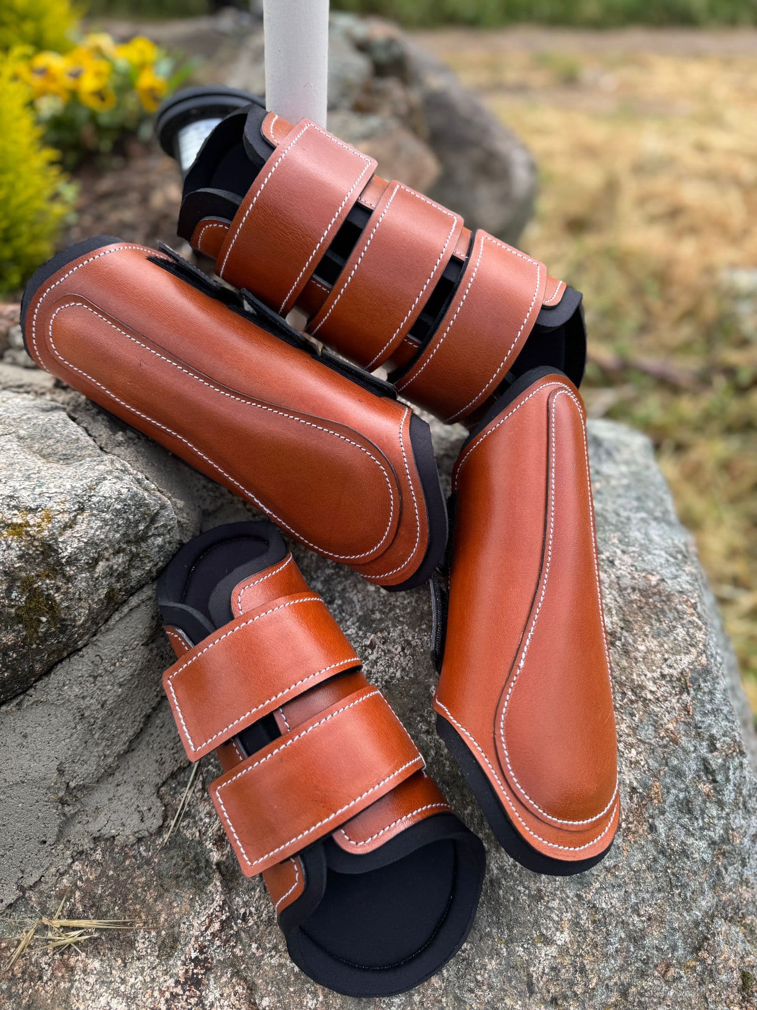 Protectores delanteros y traseros de cuero -neopreno