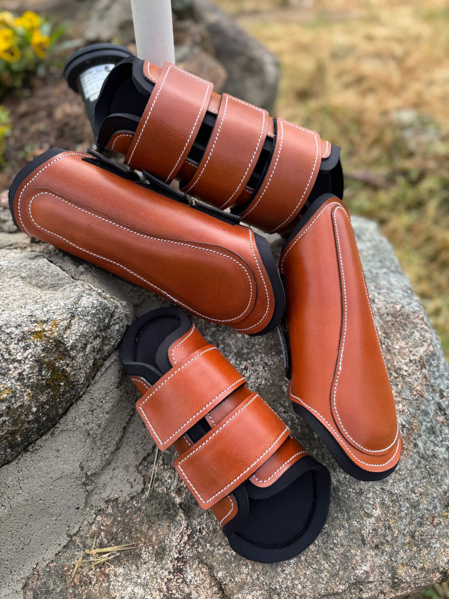 Protectores delanteros y traseros de cuero -neopreno